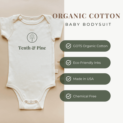 Loved. Clay Organic Cotton Baby Bodysuit Short Sleeve - Baby Organic