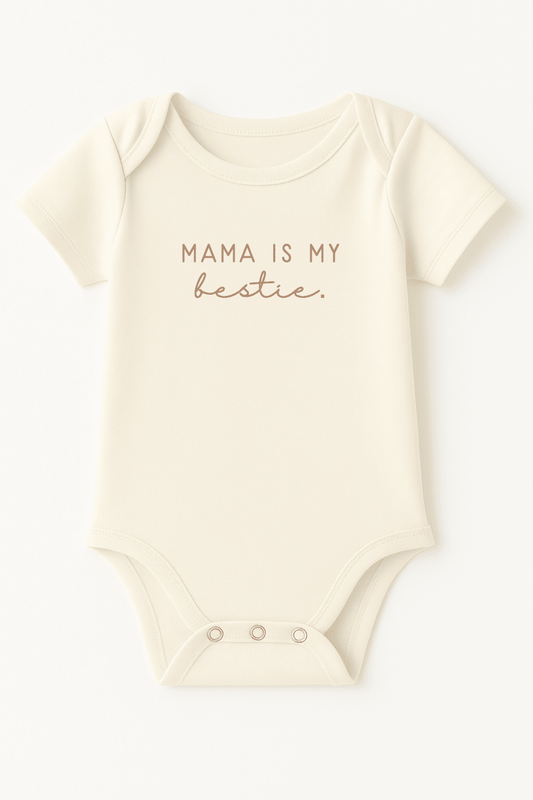 Mama Is My Bestie baby bodysuit organic cotton short sleeve outfit