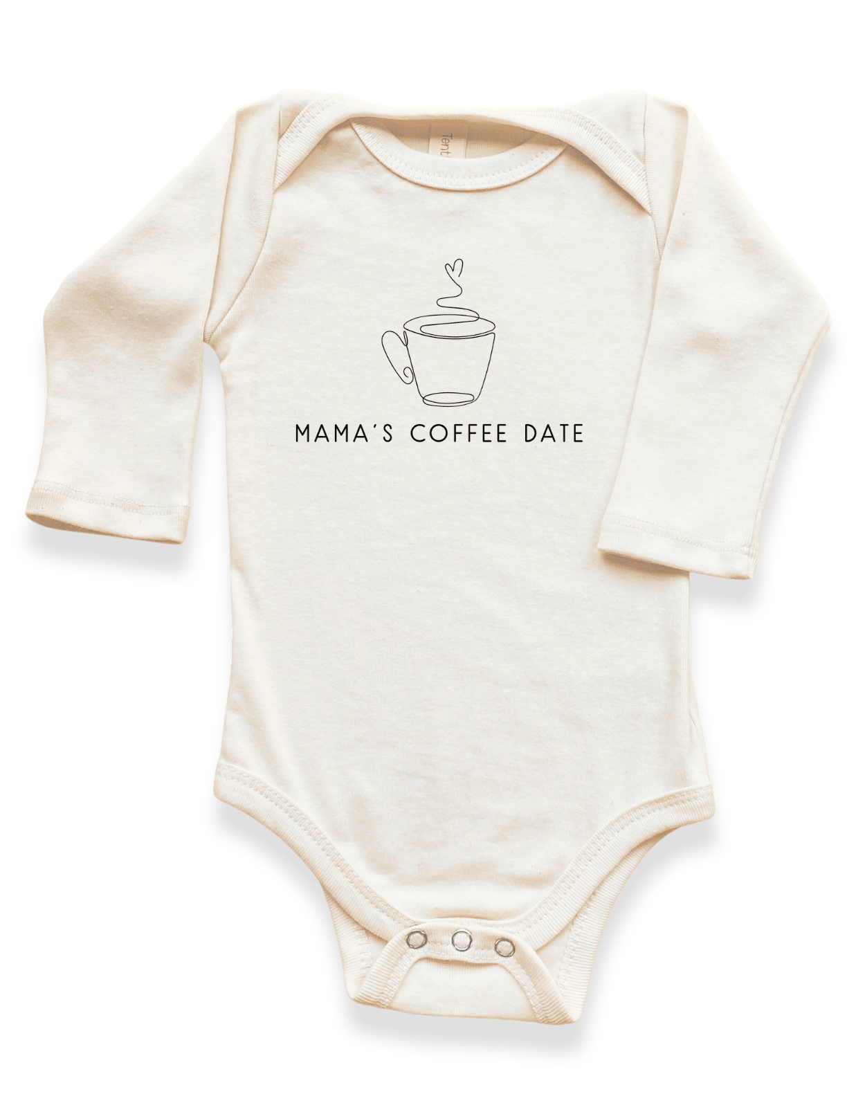 Mama’s Coffee Date Baby Bodysuit organic cotton long sleeve romper