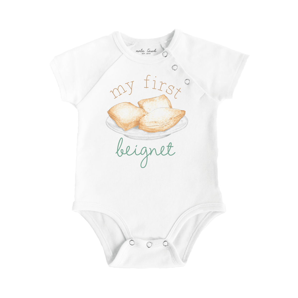 My First Beignet Organic Cotton Baby Onesie - Baby Organic