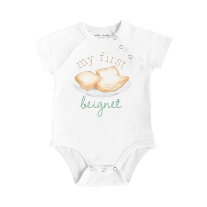 My First Beignet Organic Cotton Baby Onesie - Baby Organic