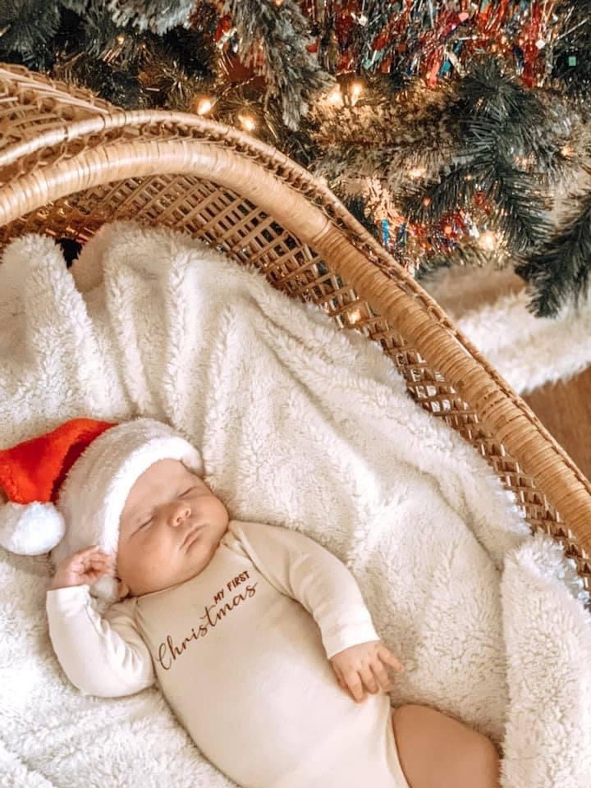My First Christmas Organic Baby Bodysuit Long Sleeve - Baby Organic