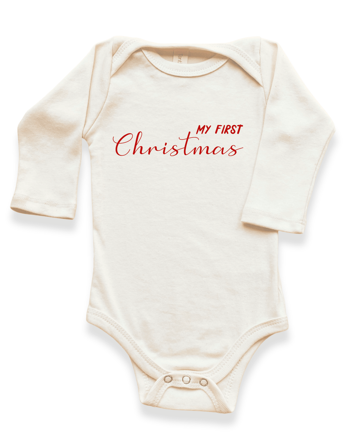 My First Christmas Organic Baby Bodysuit Long Sleeve - Baby Organic