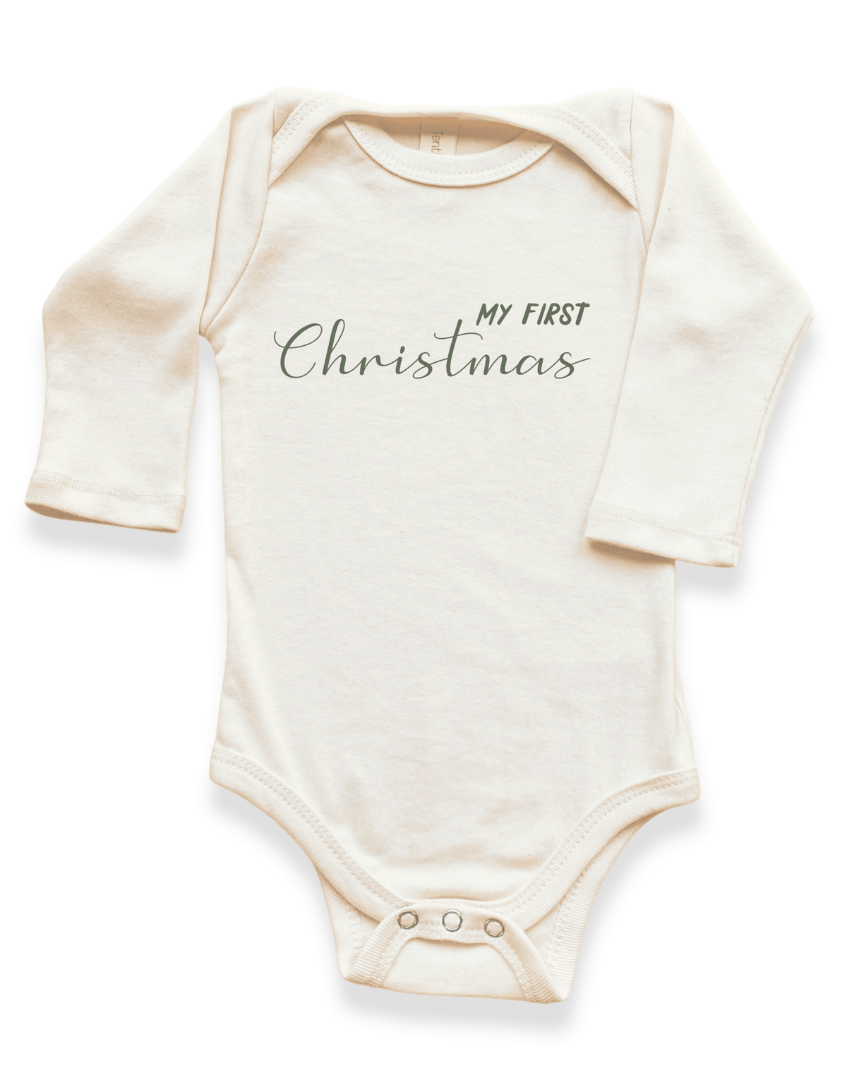 My First Christmas Organic Baby Bodysuit Long Sleeve - Baby Organic
