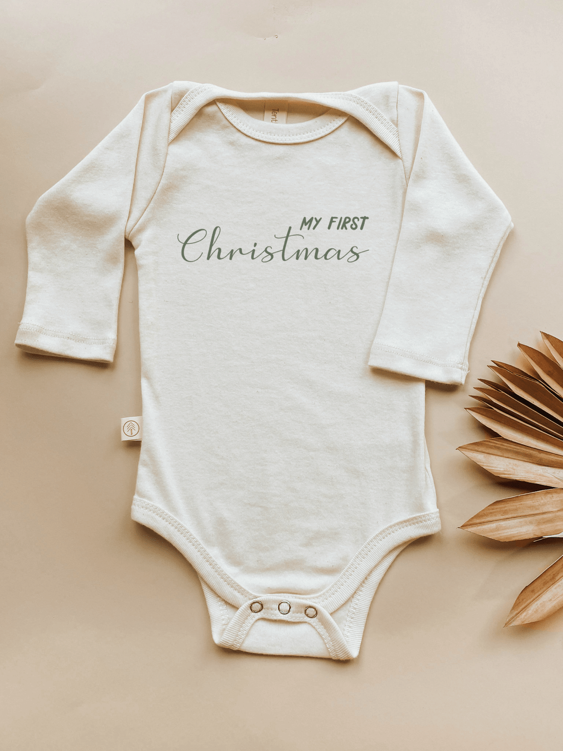 My First Christmas Organic Baby Bodysuit Long Sleeve - Baby Organic