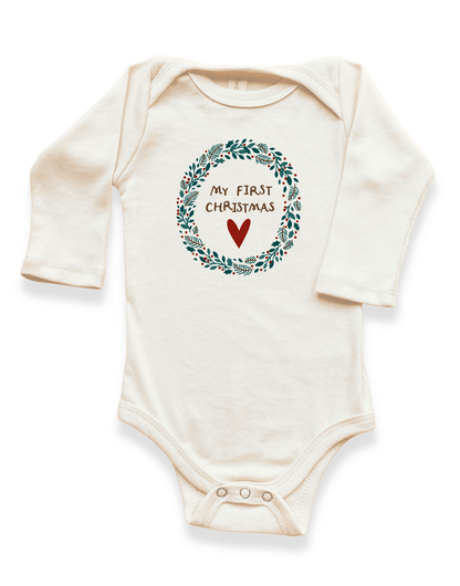 My First Christmas Organic Bodysuit Long Sleeve - Baby Organic