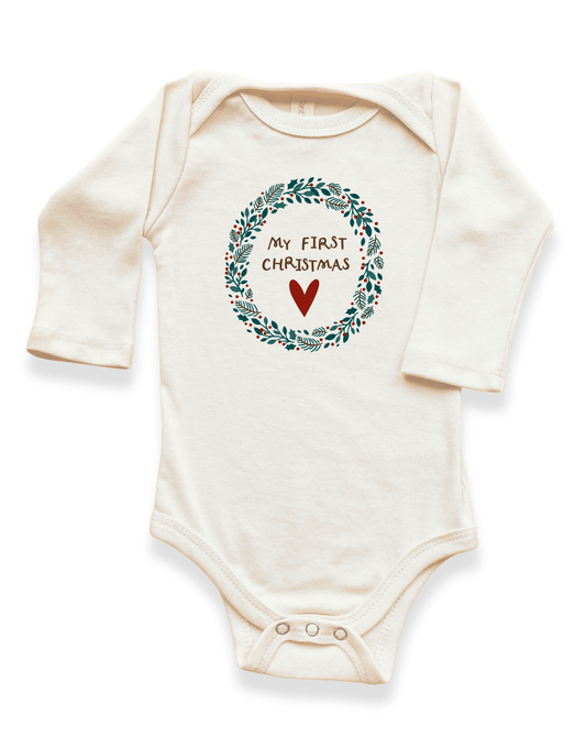 My First Christmas Organic Bodysuit Long Sleeve - Baby Organic