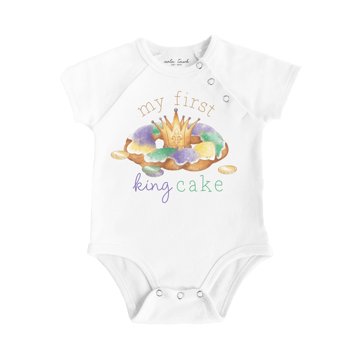 My First King Cake Organic Cotton Baby Onesie - Baby Organic