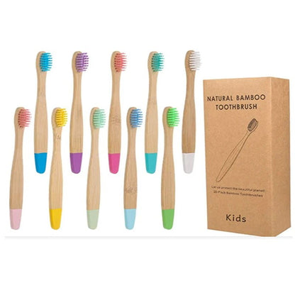 New Organic Children'S Bamboo Toothbrush Ten Colors Soft Fibre Bristles Biodegradable Handle Eco Friendly Kids Toothbrushes - Baby Organic