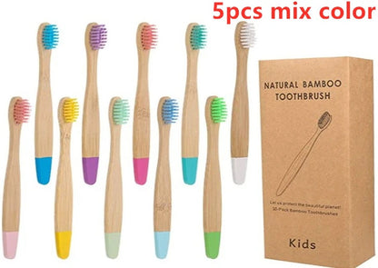 New Organic Children'S Bamboo Toothbrush Ten Colors Soft Fibre Bristles Biodegradable Handle Eco Friendly Kids Toothbrushes - Baby Organic