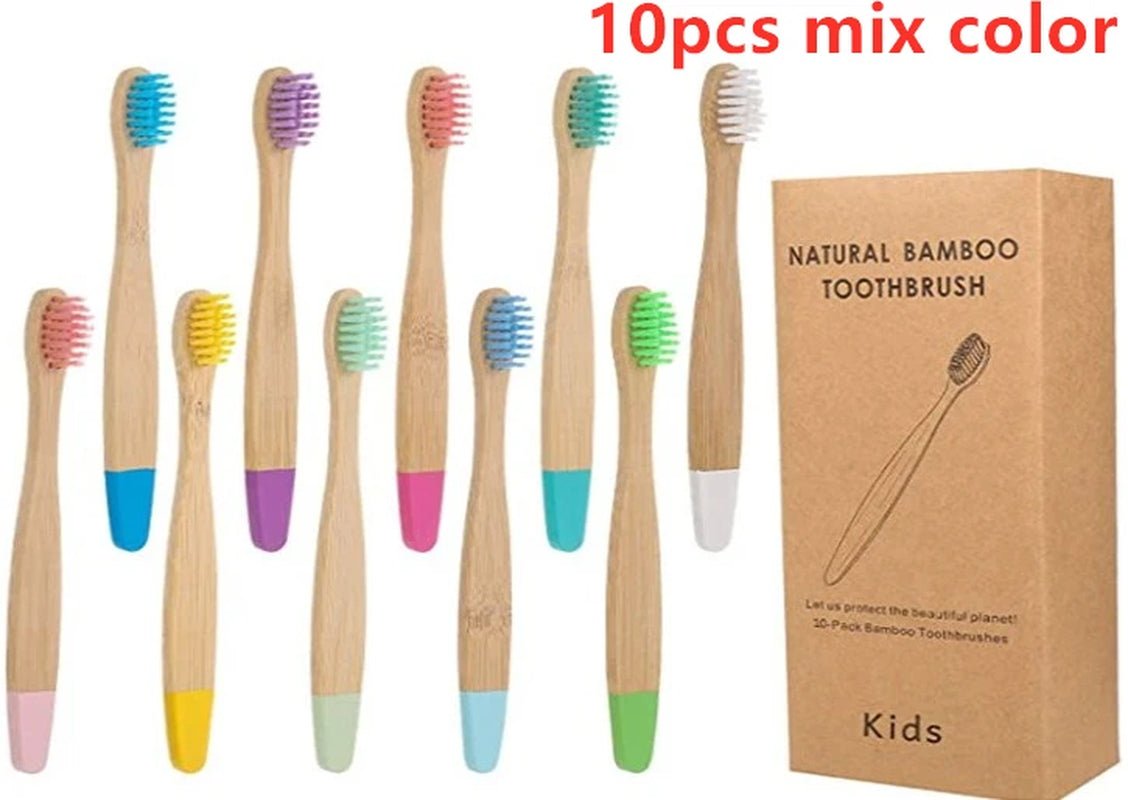 New Organic Children'S Bamboo Toothbrush Ten Colors Soft Fibre Bristles Biodegradable Handle Eco Friendly Kids Toothbrushes - Baby Organic