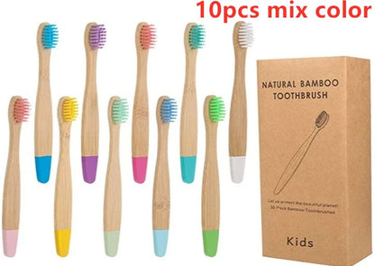New Organic Children'S Bamboo Toothbrush Ten Colors Soft Fibre Bristles Biodegradable Handle Eco Friendly Kids Toothbrushes - Baby Organic