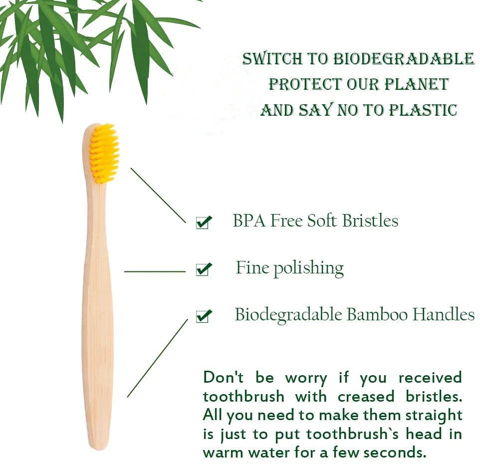 New Organic Children'S Bamboo Toothbrush Ten Colors Soft Fibre Bristles Biodegradable Handle Eco Friendly Kids Toothbrushes - Baby Organic