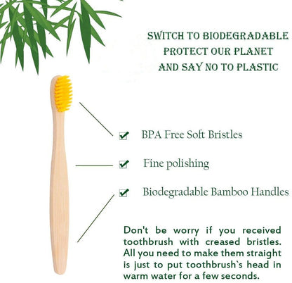 New Organic Children'S Bamboo Toothbrush Ten Colors Soft Fibre Bristles Biodegradable Handle Eco Friendly Kids Toothbrushes - Baby Organic