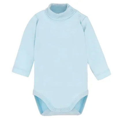 Newborn Baby Girls Long-Sleeve Cotton High-Necked Bodysuit 9-24M Winter Autumn Solid Onesie Color Jumpsuit Onesies Girl Playsuit - Baby Organic