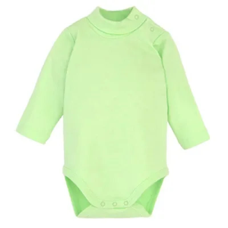 Newborn Baby Girls Long-Sleeve Cotton High-Necked Bodysuit 9-24M Winter Autumn Solid Onesie Color Jumpsuit Onesies Girl Playsuit - Baby Organic