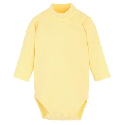 Newborn Baby Girls Long-Sleeve Cotton High-Necked Bodysuit 9-24M Winter Autumn Solid Onesie Color Jumpsuit Onesies Girl Playsuit - Baby Organic