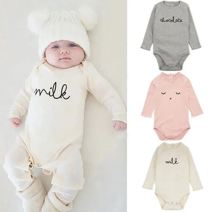 Newborn Baby Rompers Long Sleeve Organic Cotton Brand Infant Boys Girls Floral Print Onesie Spring Autumn Newborn Baby Clothes - Baby Organic