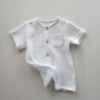 Newborn Baby Unisex Short Sleeves Romper Organic Cotton Crew Neck Navy Romper Bodysuit Unisex One-Piece Summer Romper Clothes - Baby Organic