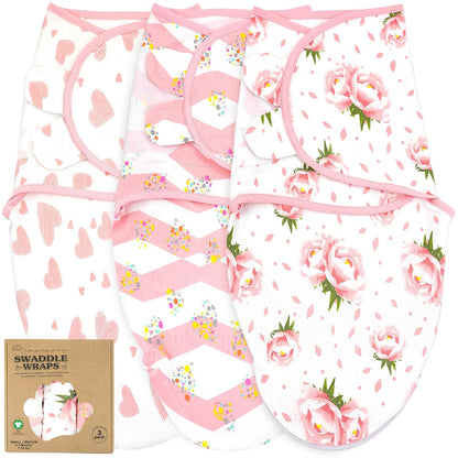 Newborn Swaddle Blanket for 0-3 Month, Swaddles for Newborns Baby Girls Boys, 100% Organic Cotton Nursery Swaddling Blankets, Adjustable Sleep Sack for Babies (3-Pack) - Baby Organic