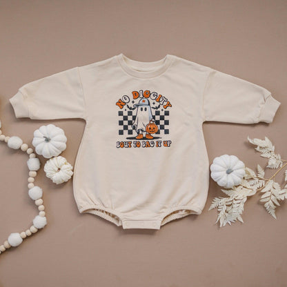 No Diggity Bout to Bag It Up Organic Cotton Sweatshirt Romper - Baby Organic