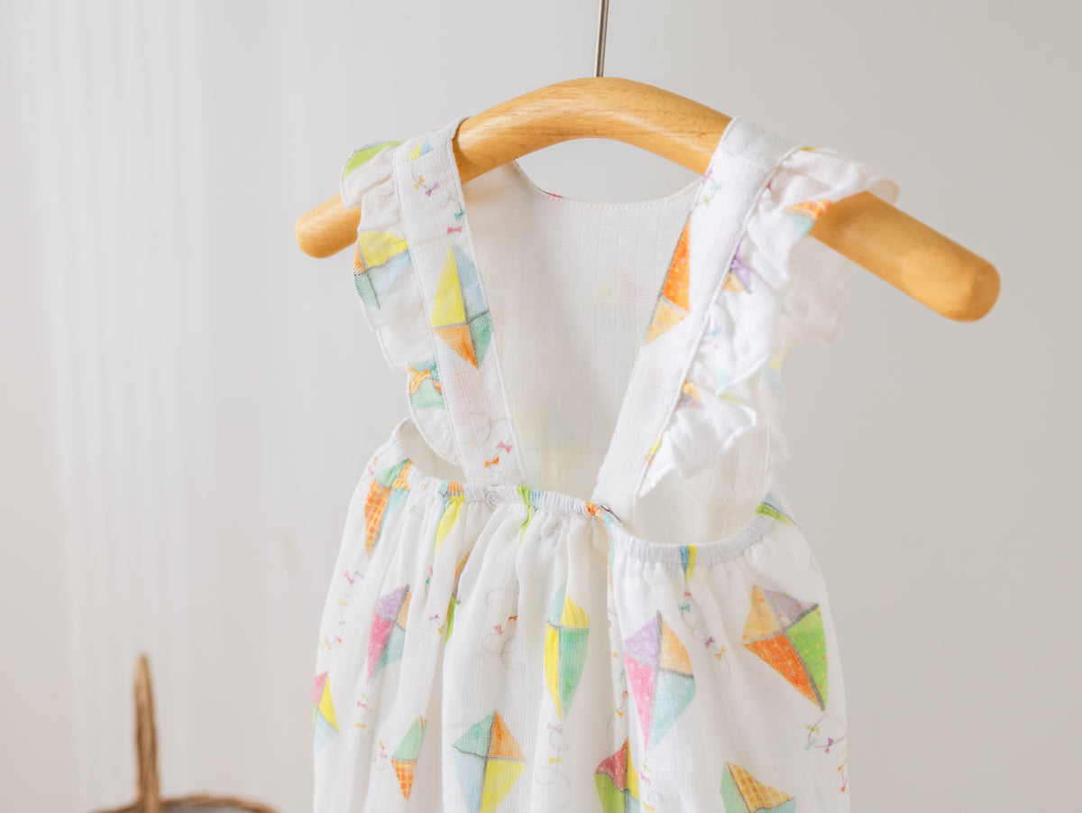 Reach for the Sky Organic Muslin Bubble Romper