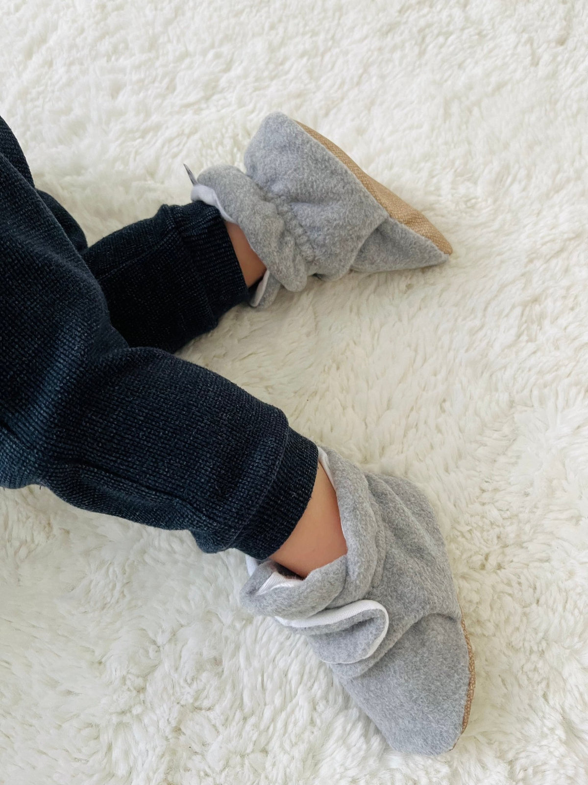 Organic Baby Booties, Newborn Booties Basic, Gray - Baby Organic
