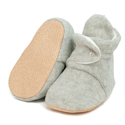 Organic Baby Booties, Newborn Booties Basic, Gray - Baby Organic