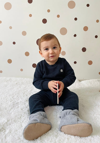 Organic Baby Booties, Newborn Booties Basic, Gray - Baby Organic