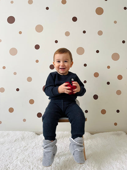 Organic Baby Booties, Newborn Booties Basic, Gray - Baby Organic