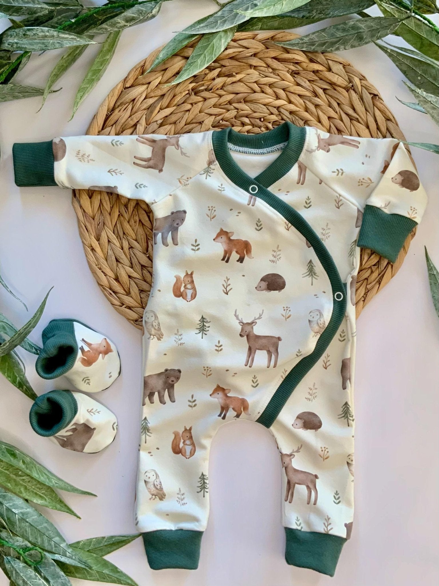 Organic Baby Clothing/Gender Neutral Baby Outfit/Baby Forest Animals/Baby Boy/Baby Girl/Baby Gift/Premie-24 Months/Made in USA - Baby Organic