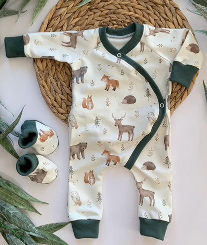 Organic Baby Clothing/Gender Neutral Baby Outfit/Baby Forest Animals/Baby Boy/Baby Girl/Baby Gift/Premie-24 Months/Made in USA - Baby Organic