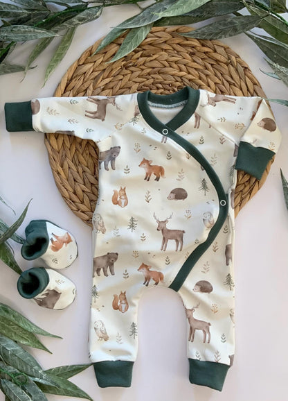 Organic Baby Clothing/Gender Neutral Baby Outfit/Baby Forest Animals/Baby Boy/Baby Girl/Baby Gift/Premie-24 Months/Made in USA - Baby Organic