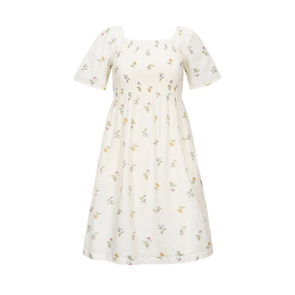 Organic Bell Sleeve Smocked Dress soft organic cotton elegant dress