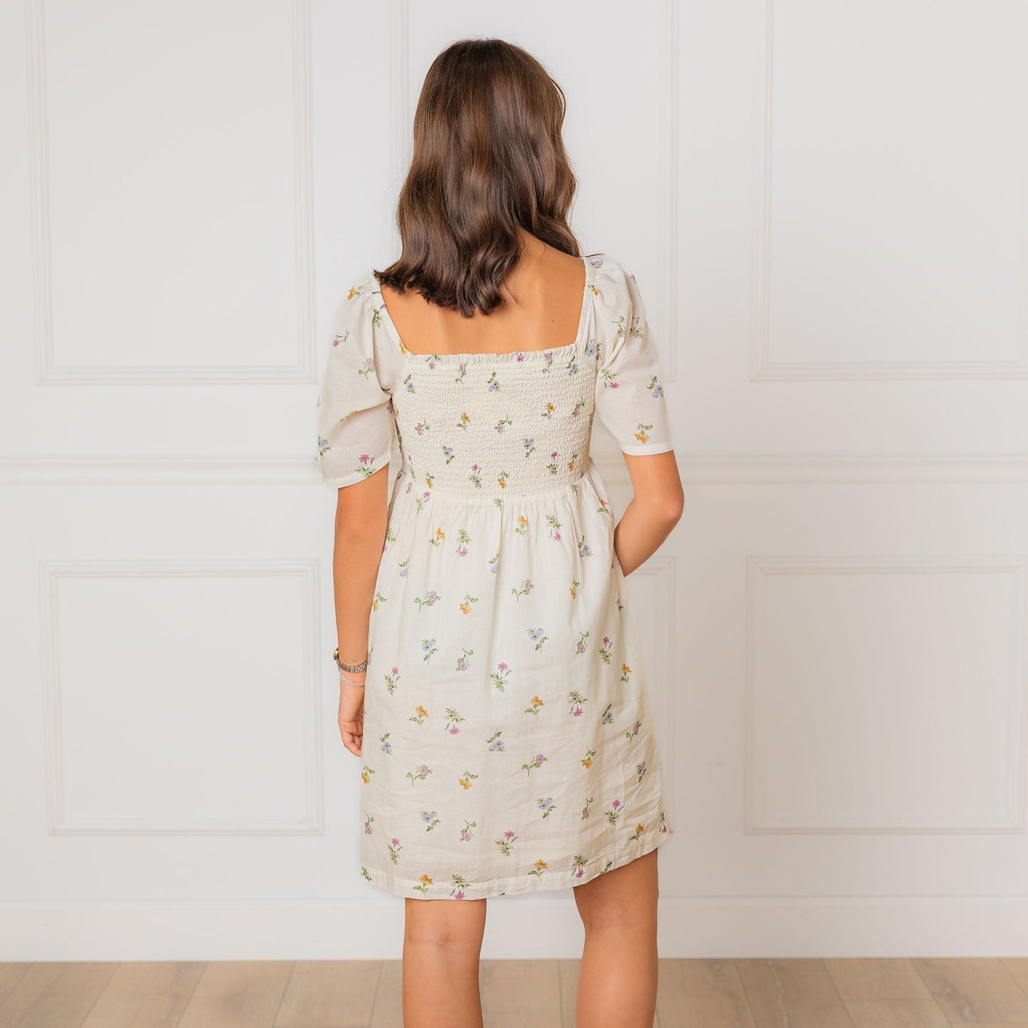 Organic Bell Sleeve Smocked Dress breathable cotton dress with bell sleeves