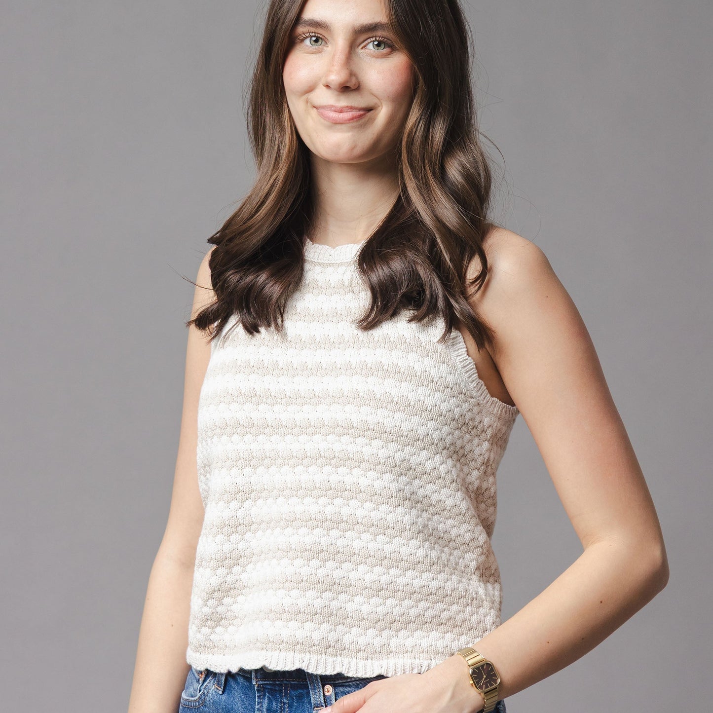 Organic Button Back Sweater Tank - Baby Organic