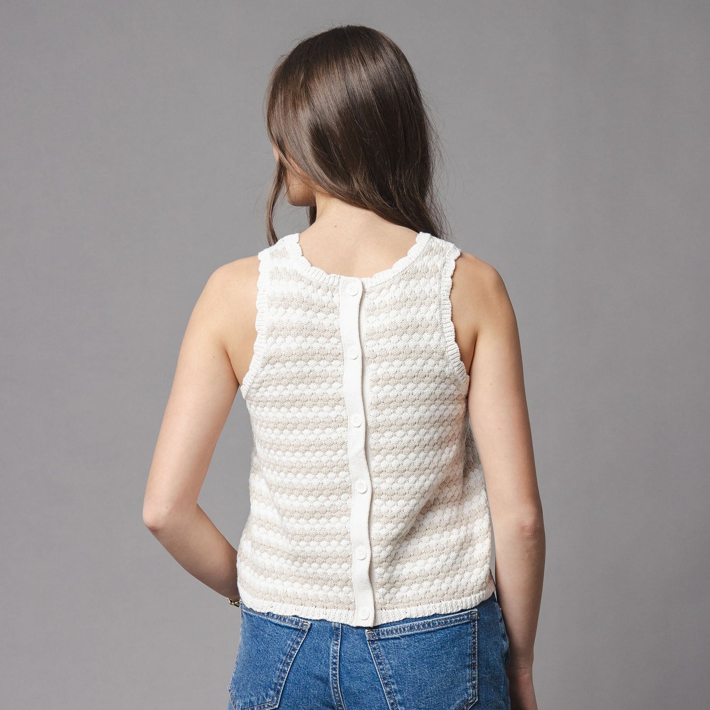 Organic Button Back Sweater Tank - Baby Organic