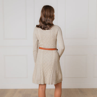 Organic Cable Sweater Dress warm organic cotton fall winter dress