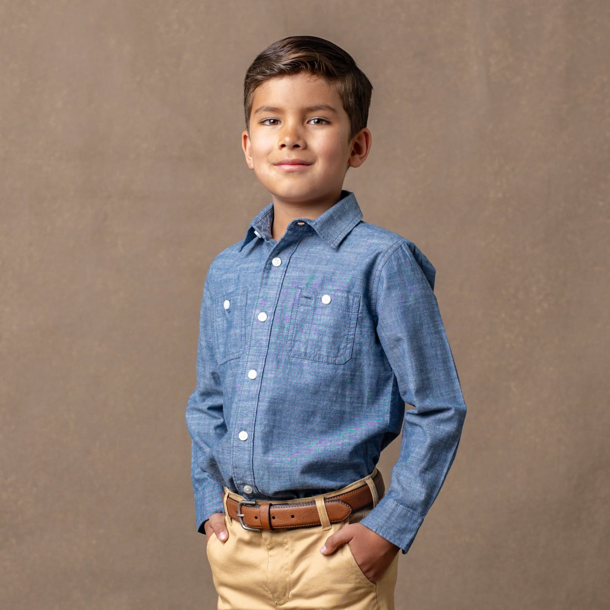 Organic Chambray Button Down Shirt - Baby - Baby Organic