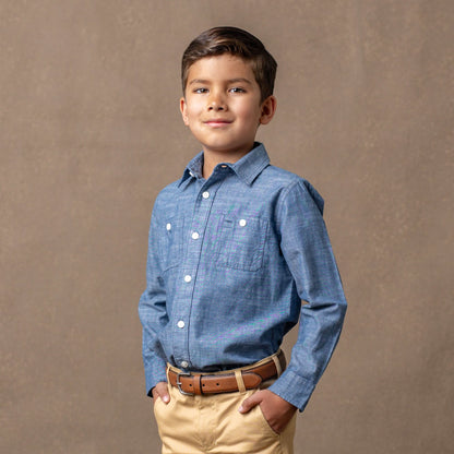 Organic Chambray Button Down Shirt - Baby - Baby Organic
