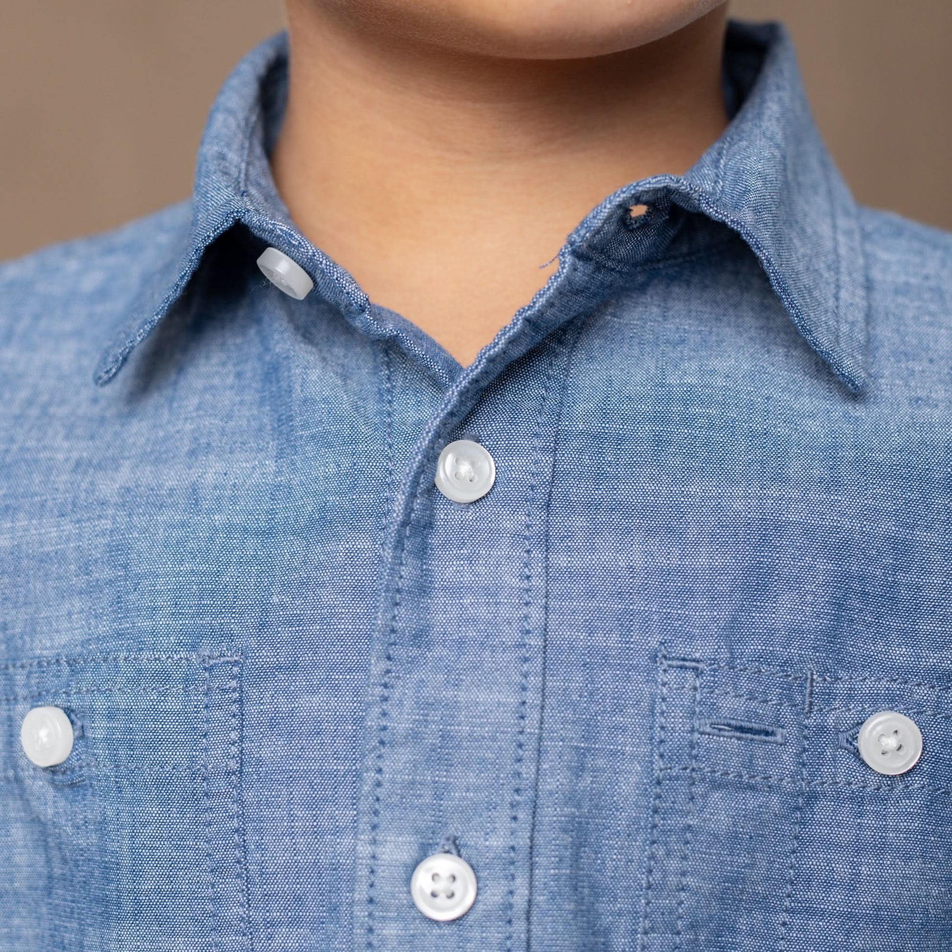 Organic Chambray Button Down Shirt - Baby - Baby Organic