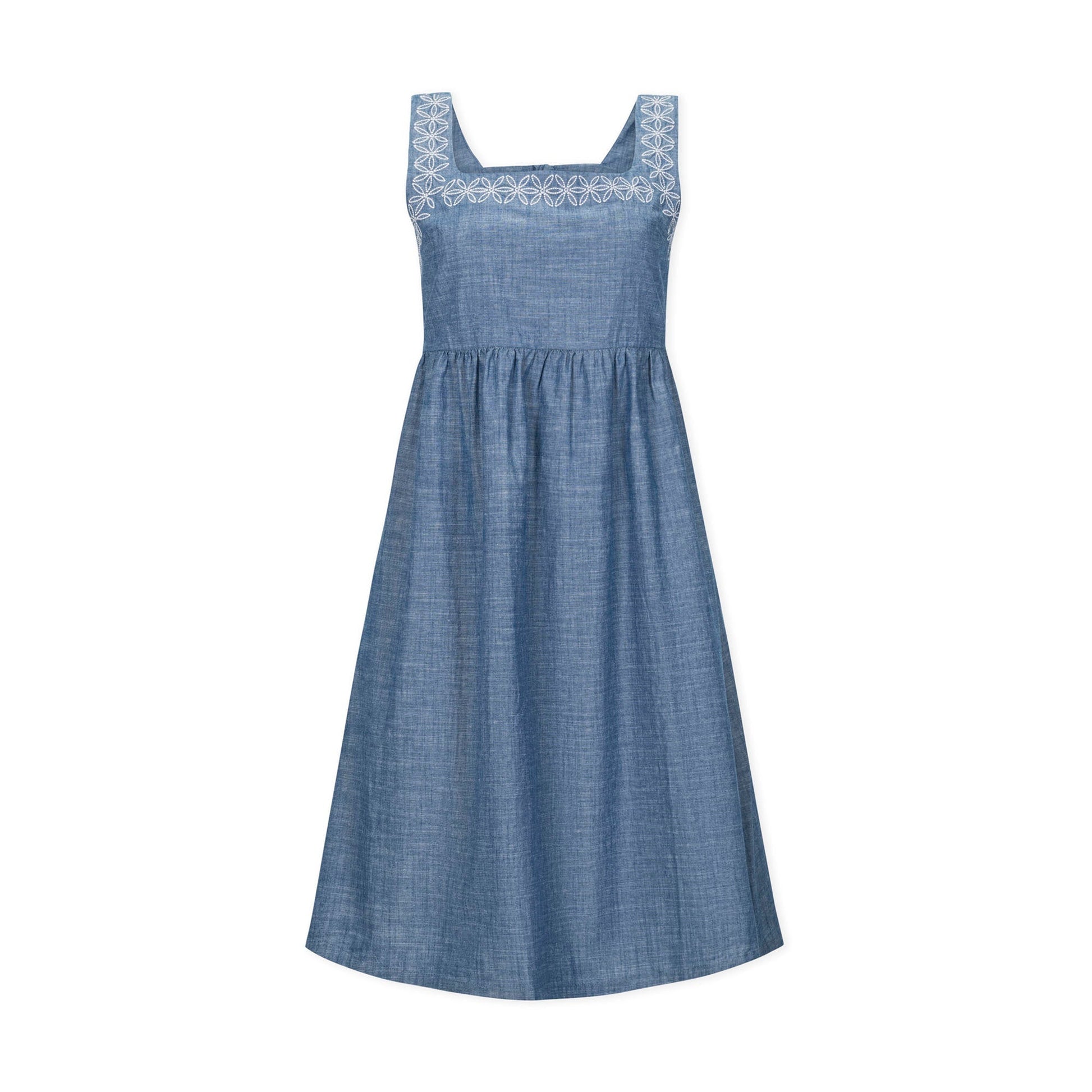 Organic Chambray Dress with Embroidery - Baby Organic