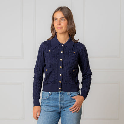 Organic Collared Cardigan soft organic cotton knit button sweater
