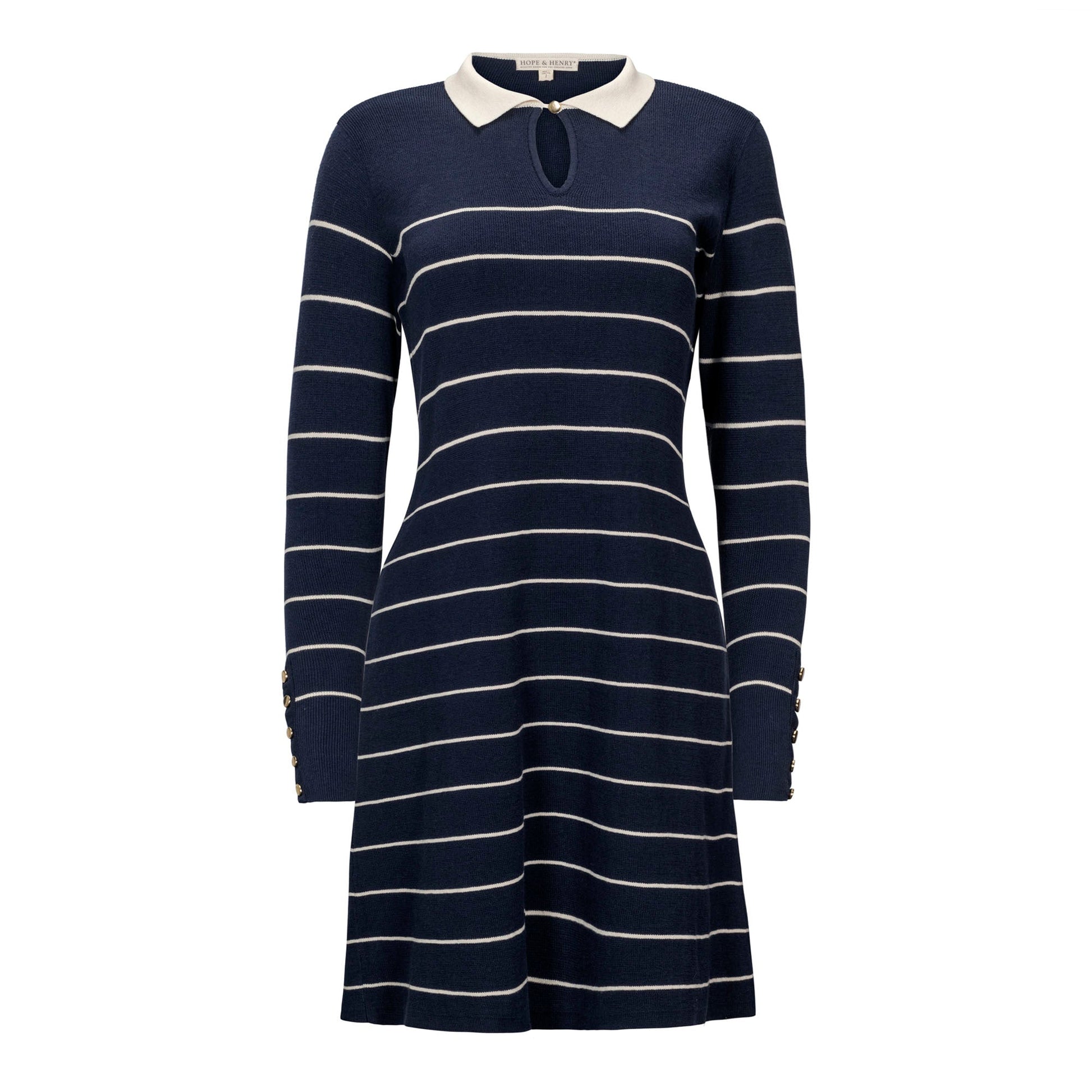 Organic Collared Sweater Dress cozy knit dress for cooler weather