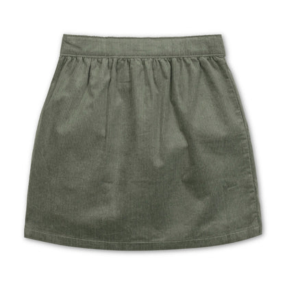 Organic Corduroy Button Front Skirt cozy textured button skirt casual style
