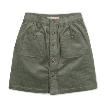 Organic Corduroy Button Front Skirt soft organic cotton corduroy skirt