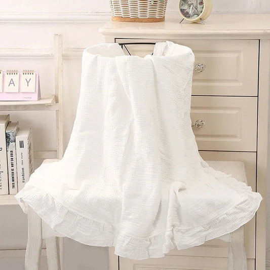 Organic Cotton Baby Blankets Newborn Muslin Swaddle Baby Wrap Gauze Ruffle Blanket Bedding Items Babies Accessories - Baby Organic