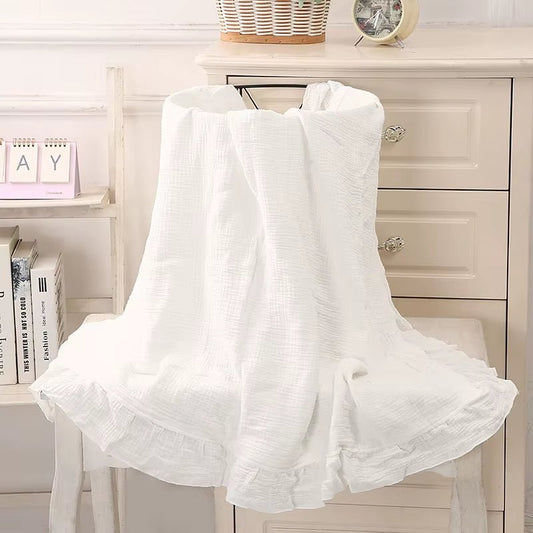 Organic Cotton Baby Blankets Newborn Muslin Swaddle Baby Wrap Gauze Ruffle Blanket Bedding Items Babies Accessories - Baby Organic