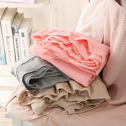 Organic Cotton Baby Blankets Newborn Muslin Swaddle Baby Wrap Gauze Ruffle Blanket Bedding Items Babies Accessories - Baby Organic