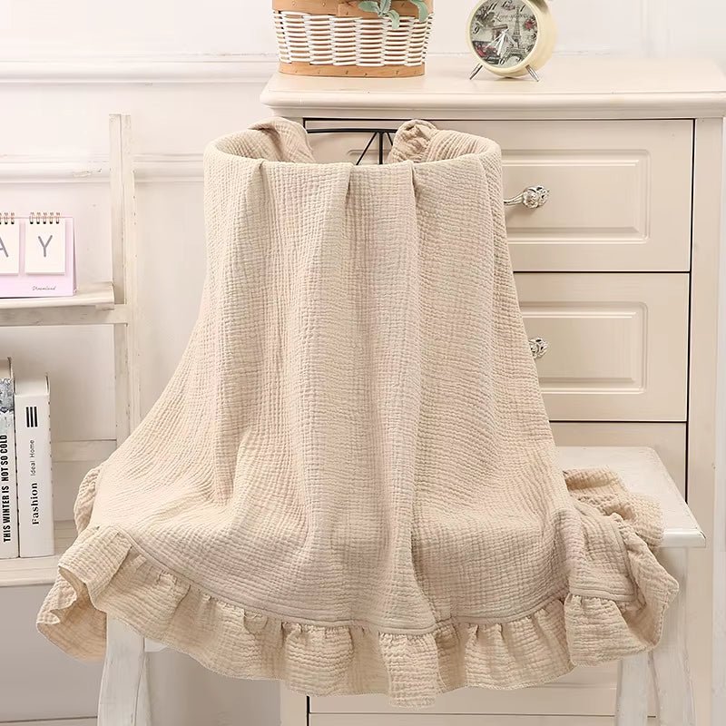 Organic Cotton Baby Blankets Newborn Muslin Swaddle Baby Wrap Gauze Ruffle Blanket Bedding Items Babies Accessories - Baby Organic